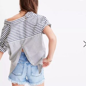 Madewell courier stripe button shirt top blouse